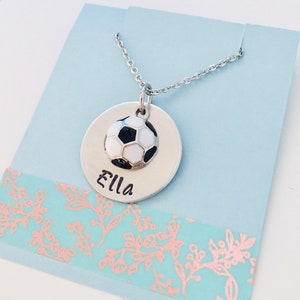 Soccer Necklace, Soccer Name Necklace, Loves Soccer Gift