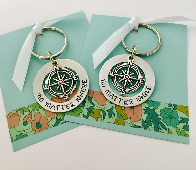 Compass Keychain No Matter Where Keychain Best Friends Etsy