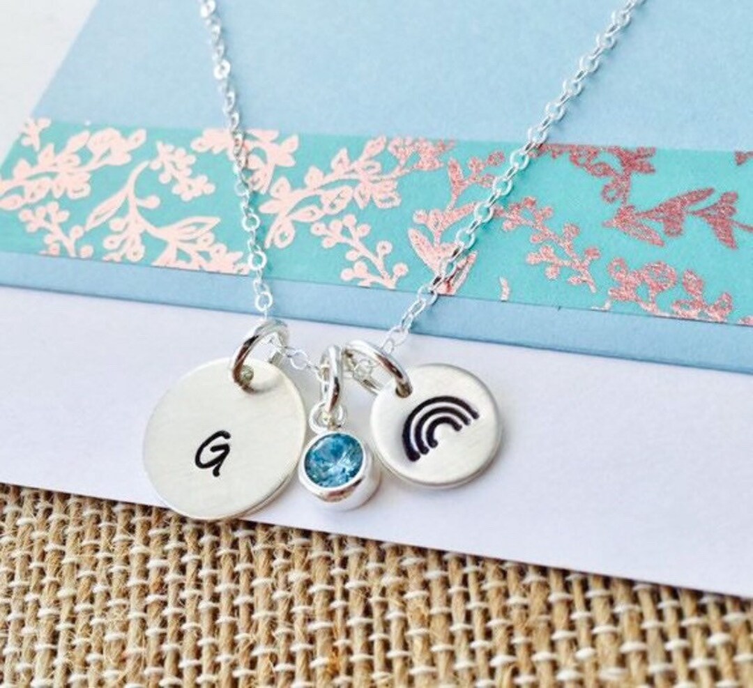 Rainbow baby necklace for mom Clearance