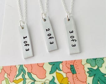 Best Friend Necklaces for Three, Sisters Necklace, Friendship Necklace