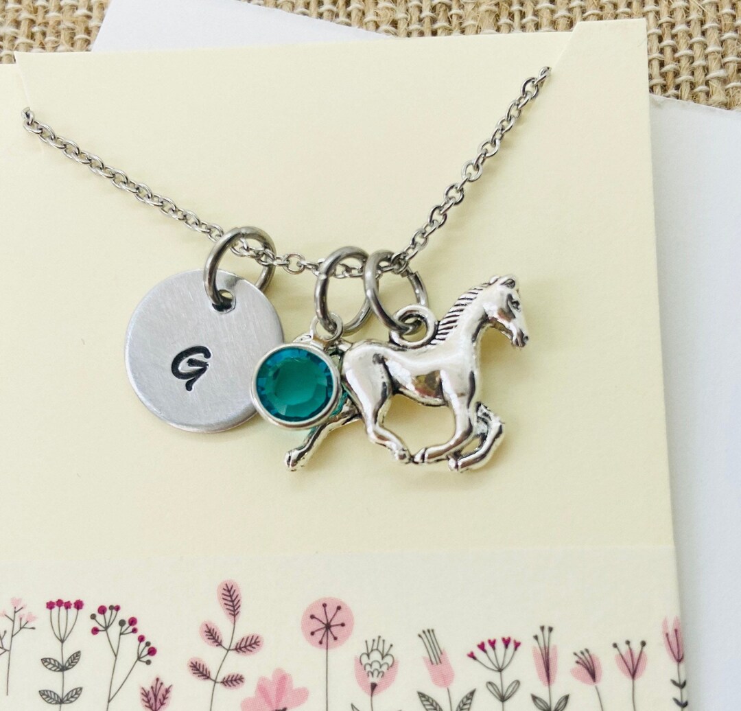Horse Necklace, Horse Name Necklace, Custom Horse Necklace Etsy