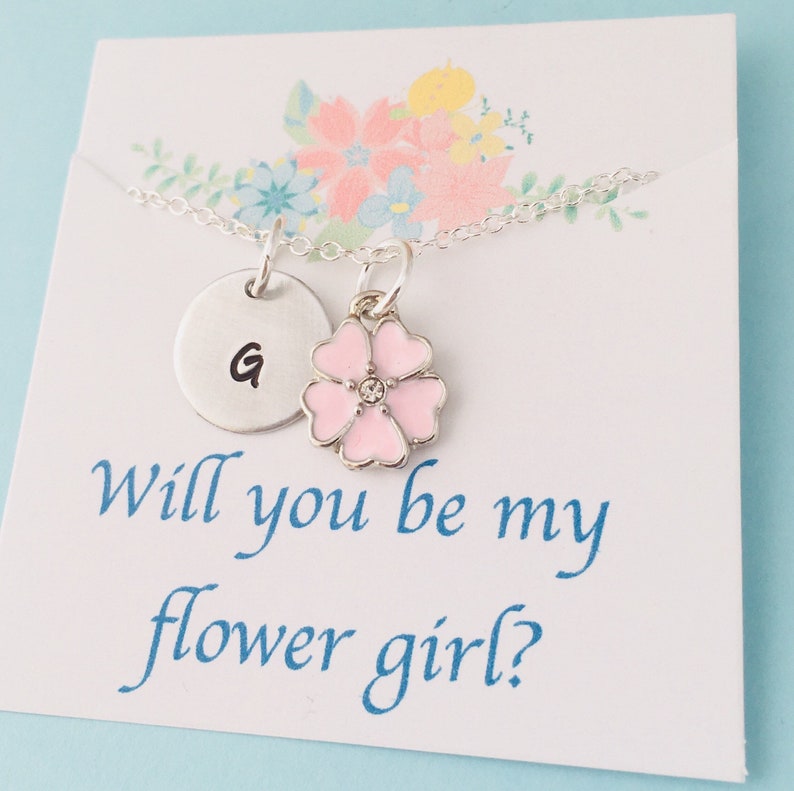 Flower Girl Necklace Flower Girl Proposal Flower Girl Gift Etsy