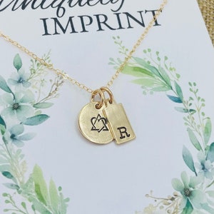 14k Gold Filled Adoption Necklace: Initial Charm, Gotcha Day Gift