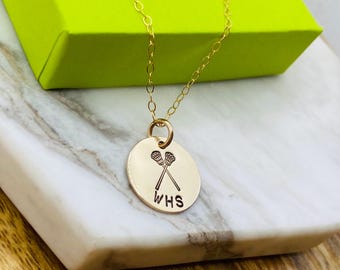 Gold Filled Lacrosse Necklace: Personalized Player Gift