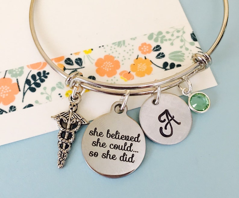 Medical Bracelet Doctor Bracelet She Believed She Could so Etsy