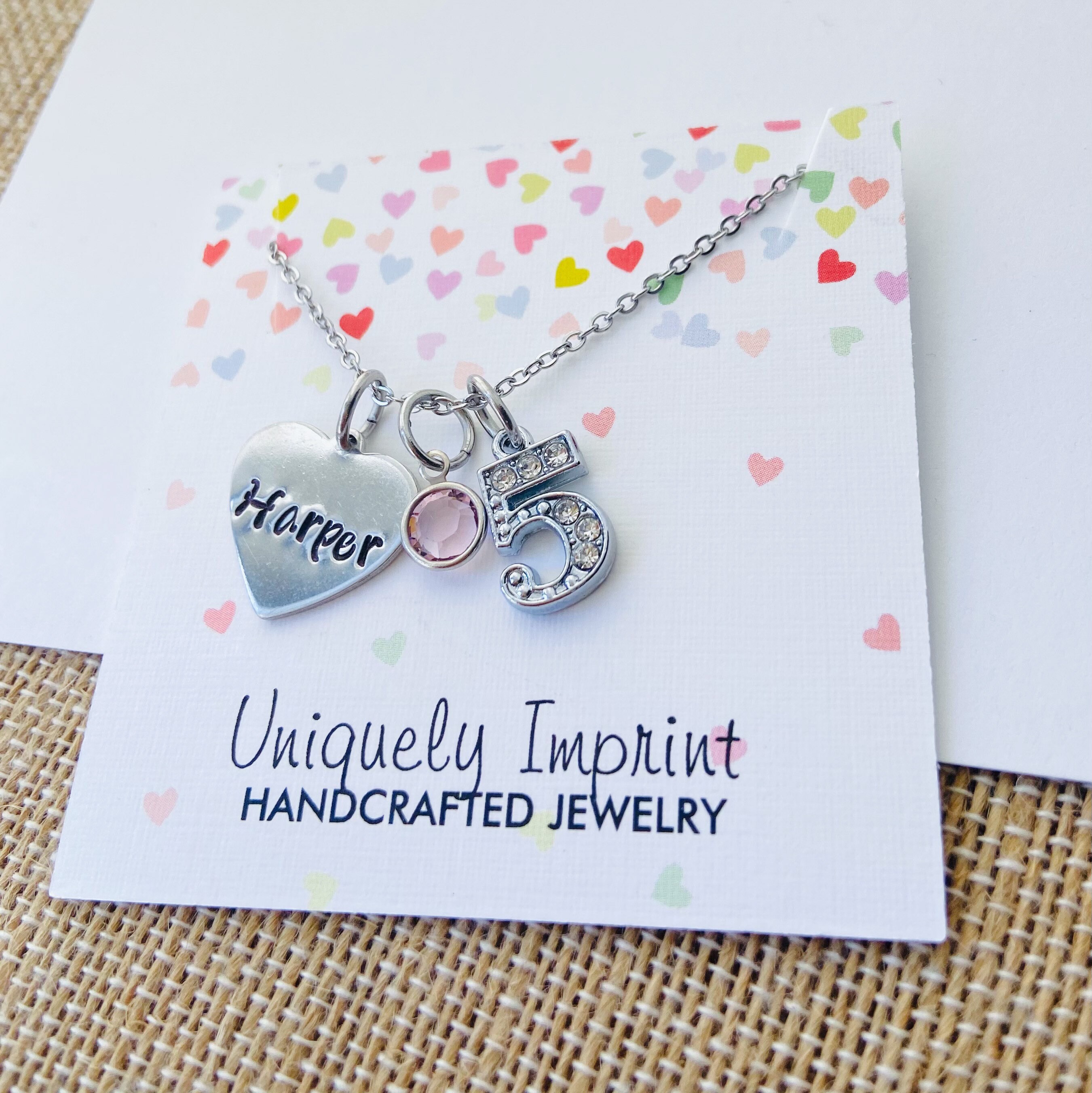 Birthday Necklace Girls Birthday Gift Personalized Name Etsy