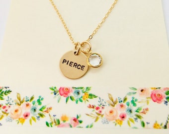 Gold Name Necklace, Custom Kids Name Necklace, Dainty Mom Necklace