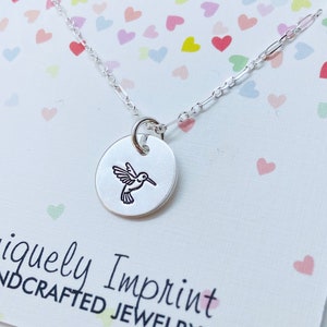 Hummingbird Necklace, Bird Wacthing, Sterling Silver Hummingbird Jewelry,