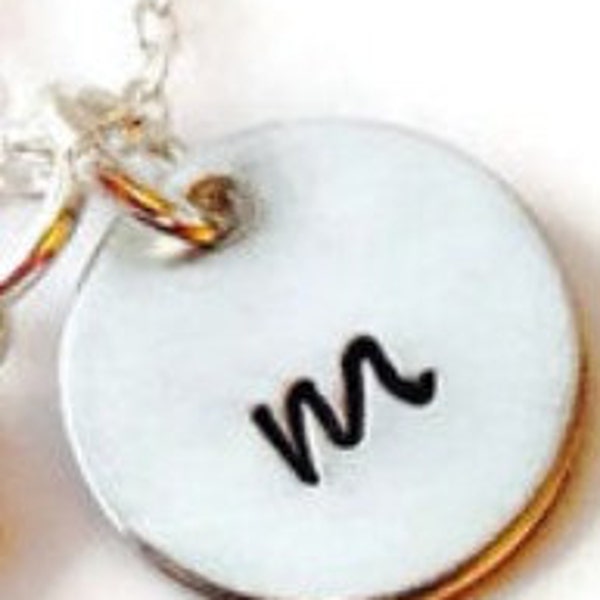 Add on- Disk  9mm sterling silver or gold filled Initial