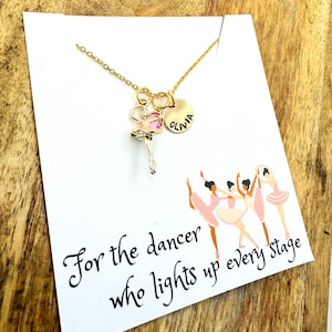 Personalized Ballerina Necklace, Dance Recital Gift, Ballerina Jewelry