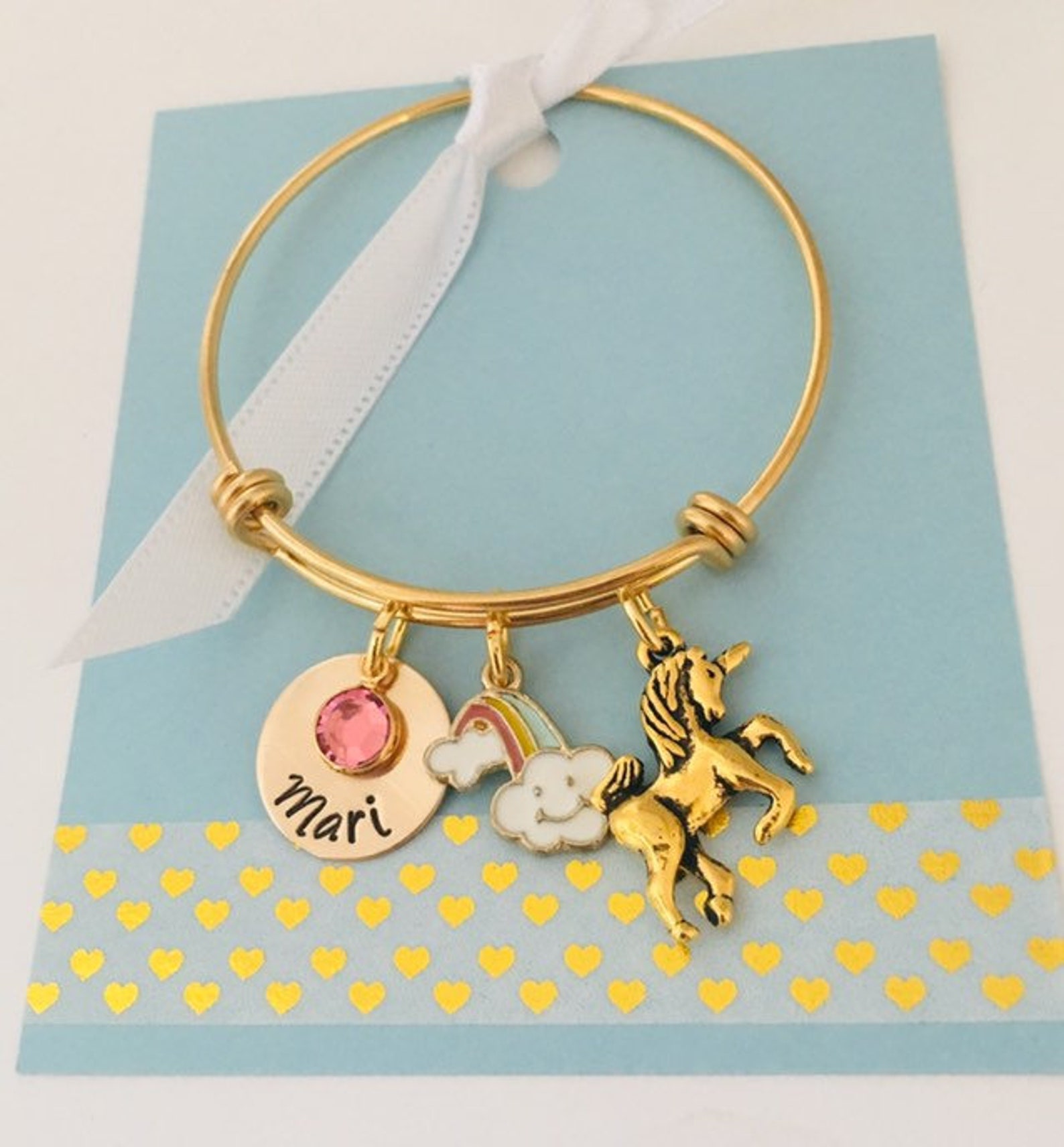 Unicorn Bracelet Personalized Kids Bracelet Little Girls Etsy