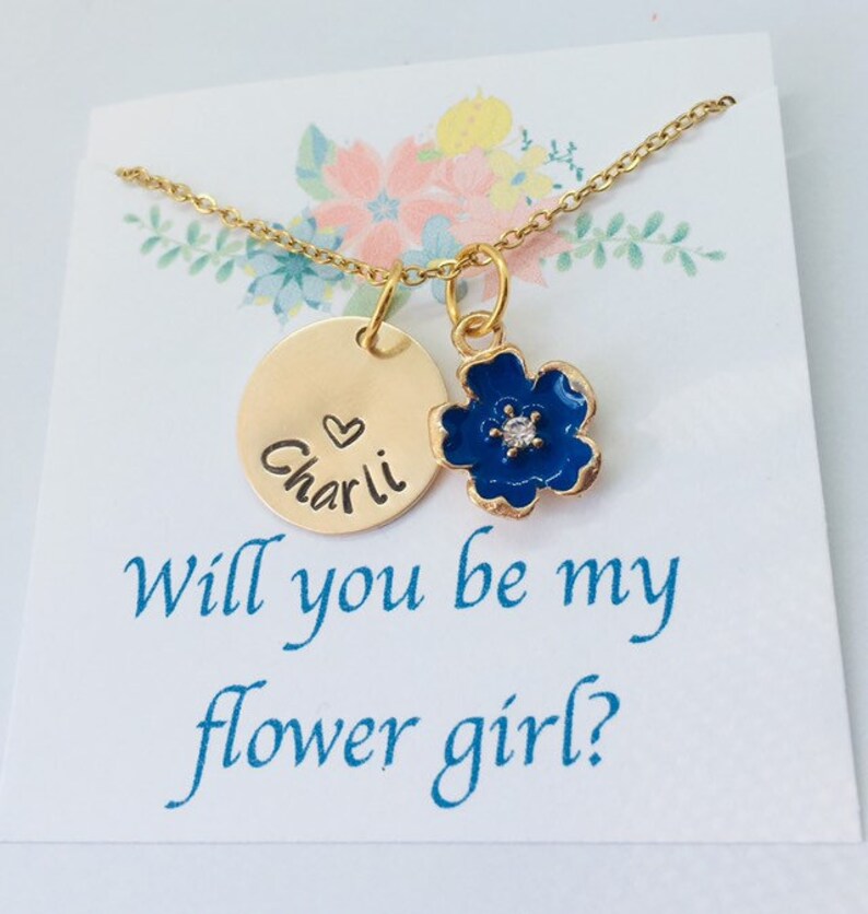 Flower Girl Necklace Flower Girl Gift Will you be my flower Etsy