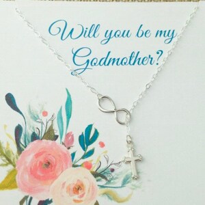 Godmother Proposal: Sterling Silver Infinity Cross Necklace