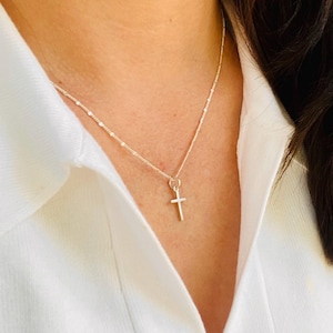 Sterling Silver Cross Necklace: Sparkle Chain, Everyday Jewelry