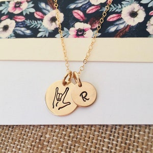 ASL I love You Necklace, Best Friend Necklace, Moving Away Gift , Sisters Necklace, ASL