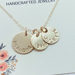 Personalized 14k Gold Filled Grandma Necklace: Grandkids Names