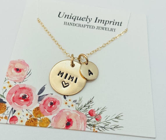 Grandma on sale initial necklace