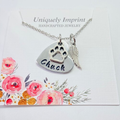 Personalized Pet Memorial Jewelry Dog Memorial Necklace Etsy