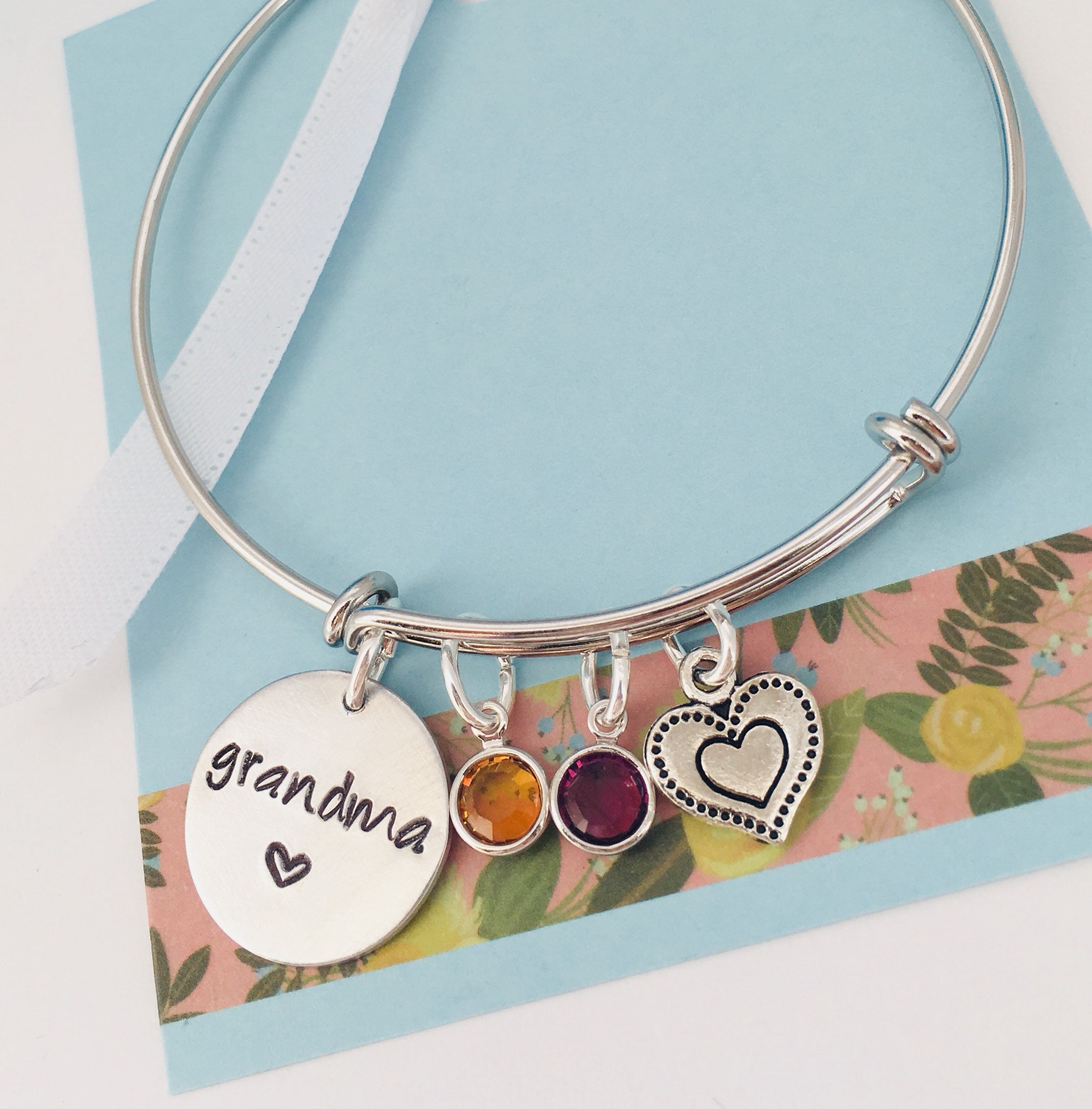 Grandma Bracelet Personalized Grandma Bracelet Adjustable Etsy