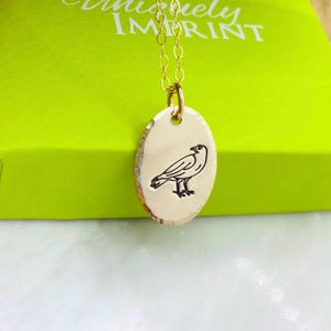 Raven Necklace, Crow Pendant, Bird Charm Necklace, Raven Gift
