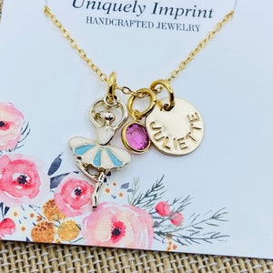 Gold Ballerina Necklace, Dance Recital Gift, Ballerina Jewelry, Ballerina Gift