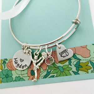 Cheerleader Bracelet, Gift for Cheerleader, Personalized Cheerleading Jewelry, Little Girls Bracelet