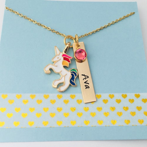 Unicorn necklace personalized Clearance