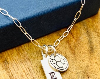 Soccer Necklace, Soccer Necklace Players Number, Sterling Silver  Soccer Player Necklace, Delicate Soccer Charm Necklace