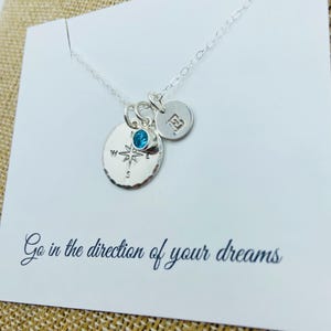 Compass Necklace, Sterling Silver Compass Necklace, Class of 2024, New Job, New Beginings