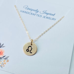 14k Gold Filled Zodiac Necklace: Horoscope Pendant, Birthday Gift