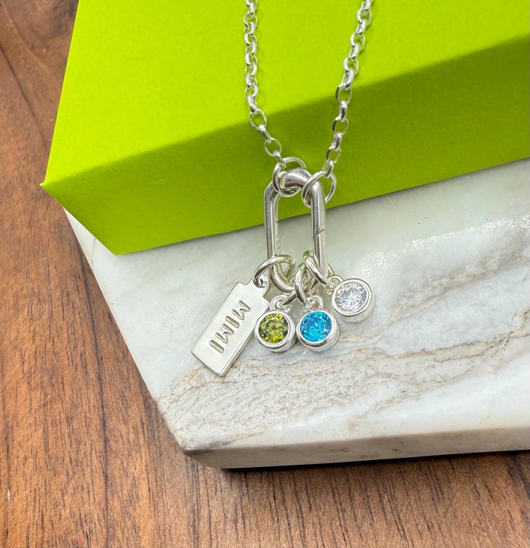 Mimi Birthstone Charm Holder Necklace With Birthstones