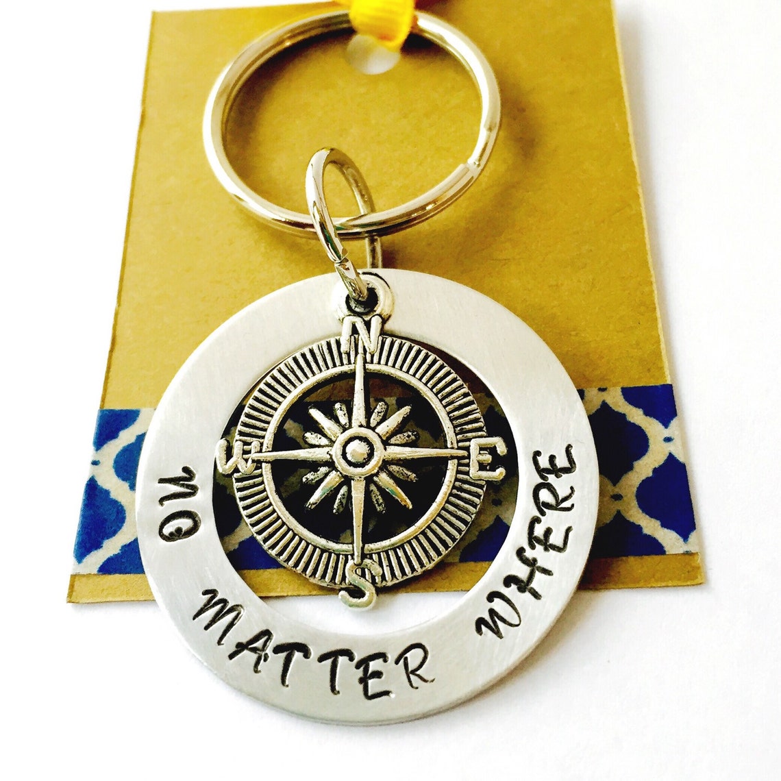 Compass Keychain No Matter Where Keychain Best Friends Etsy