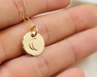 Sun and Moon Necklace, Matching Necklaces, Friendship Jewerly, 14k Gold Filled