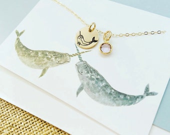 Narwhal Necklace, Narwhal Charm Necklace