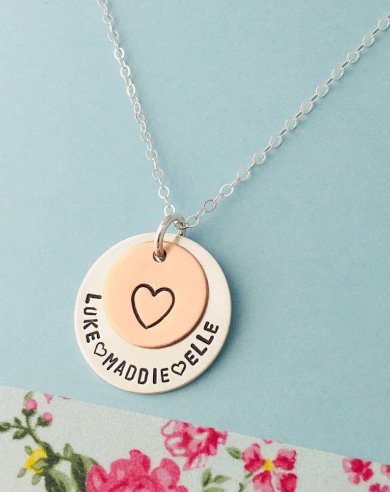 Sterling Silver Mom Necklace Personalized Mom Necklace Grandma Necklace Kids Names Necklace