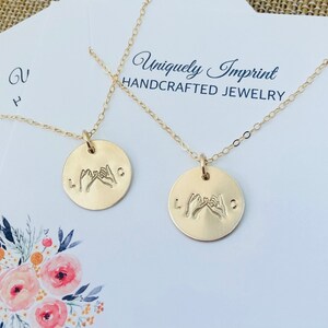 Pinky Swear Necklace Set: Custom Initial Charm, BFF Jewelry
