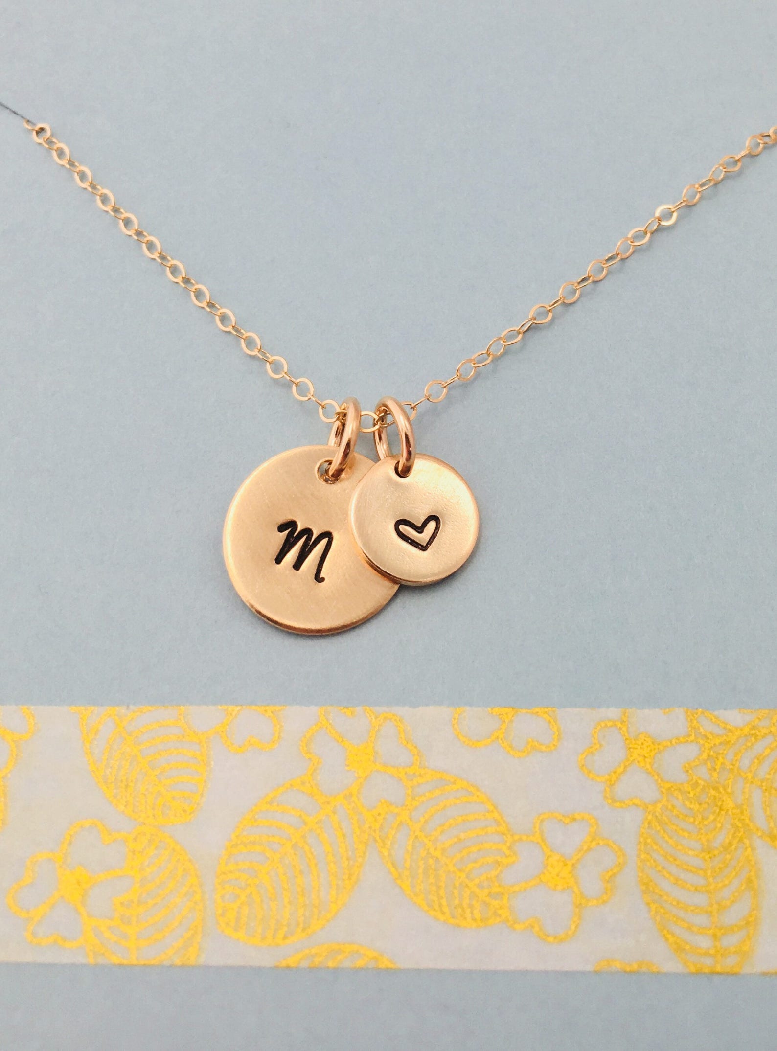 Simple Initial Necklace Gold Initial Necklace Gold Monogram Etsy