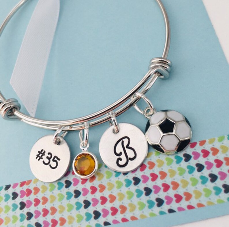 Personalized Soccer Bracelet Soccer Player Gift Custom Etsy