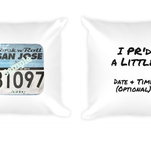Race Bib Display - PR&#39;d a Little Square Pillow