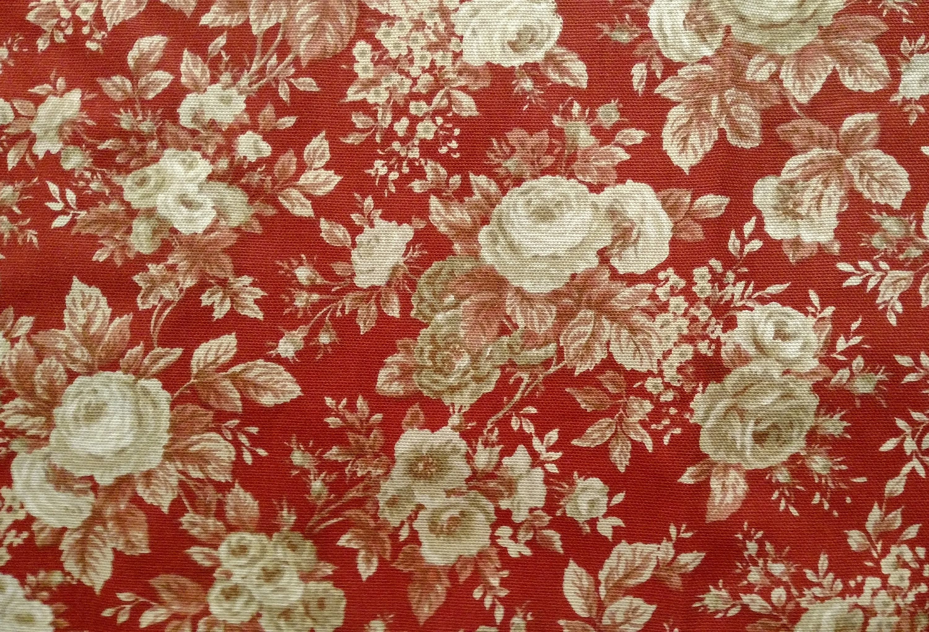 2002 Original Richloom Screen Print Design MMII Tan Beige Rose Floral