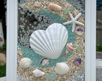 Beach Seashell Heart Frame