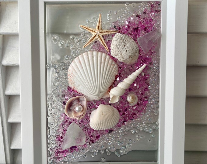 Seashell Sea Glass Beach Frame Etsy