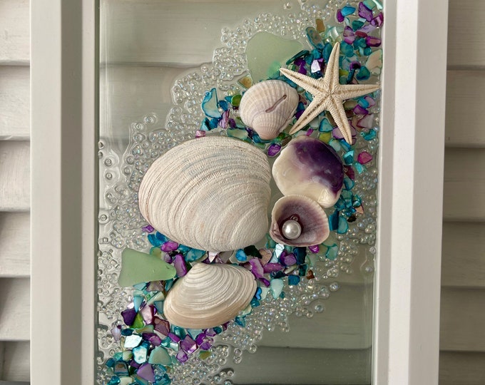 Seashell Sea Glass Beach Frame Etsy