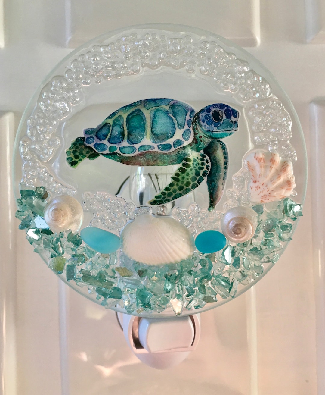 Sea Turtle Seashell Beach Night Light Etsy
