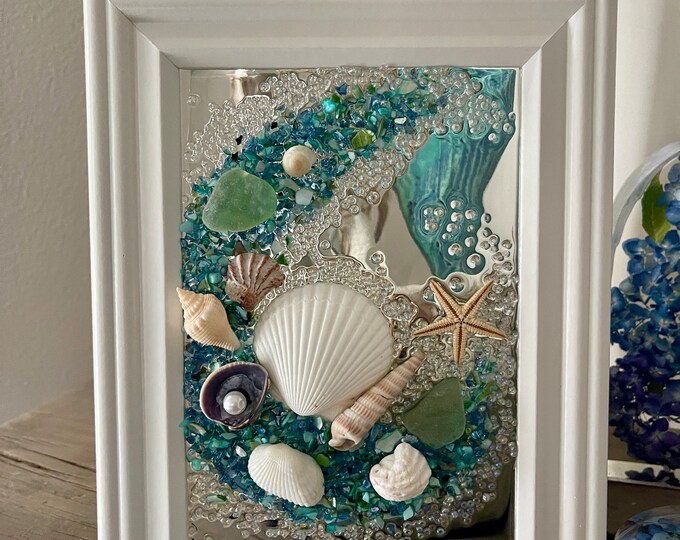 Seashell Sea Glass Beach Frame Etsy