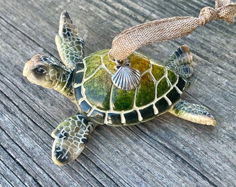 Sea Turtle Ornament Green