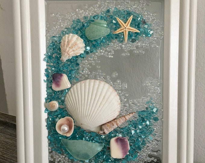 Seashell Sea Glass Beach Frame Etsy