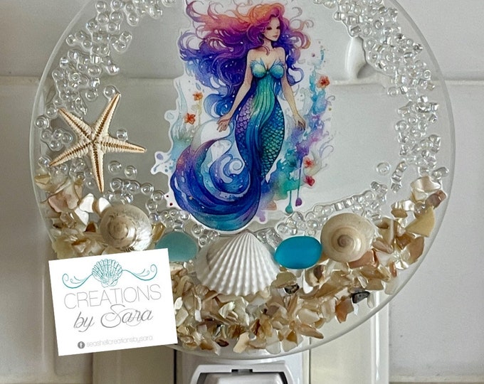 Mermaid Seashell Beach Night Light Etsy