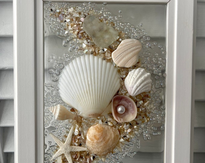 Seashell Sea Glass Beach Frame Etsy