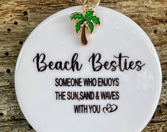 Beach Besties Palm Tree Ceramic Ornament